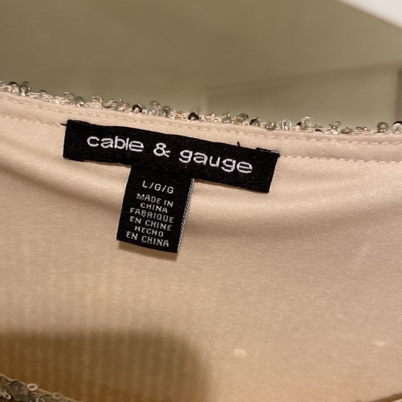 Gently worn - Cable & Gauge - pewter sequin top - large - Picture 2 of 4